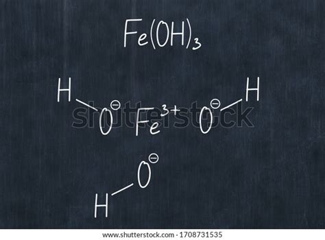 Iron Iii Hydroxide Handwritten Chemical Formula Stock Illustration