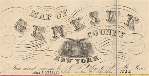 1854 Map Of Genesee County Ny From Actual Surveys Etsy