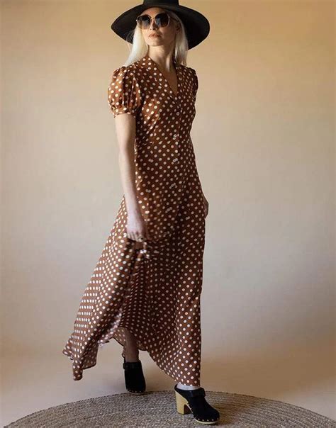 Short Sleeve Bel Polka Dot Maxi Dress Marissa Collections Polka Dot