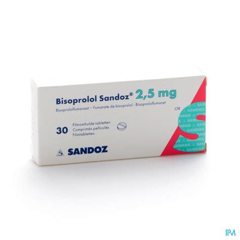 BISOPROLOL SANDOZ 2 5 MG FILMOMH TABL 30 X 2 5 MG Apotheek Thiels