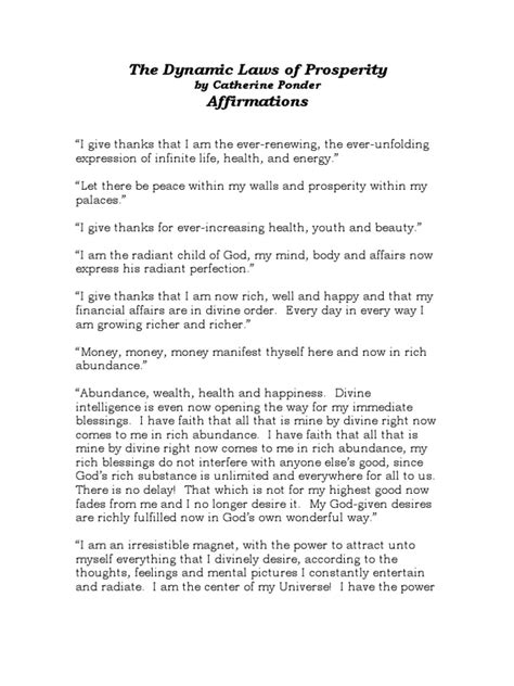 Catherine Ponder Prosperity Affirmations Happiness And Self Help