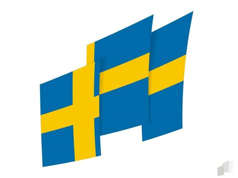 Sweden flag in an abstract ripped design. Modern design of the Sweden ...