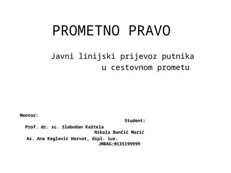 PPT PROMETNO PRAVO Linijski Prijevoz Putnika DOKUMEN TIPS