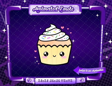 Animated Static Emote Kawaii Cupcake Animated Cupcake Love Emote Cupcake Love Sparkle Emote