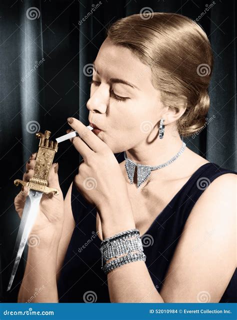 Closeup Of Woman Lighting Cigarette Stock Photo Image 52010984