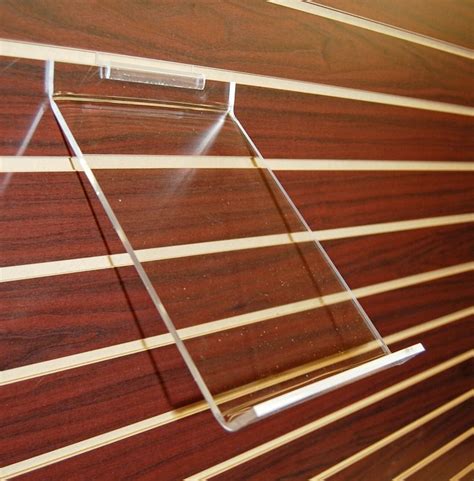 ACRYLIC SLANTED SLATWALL SHELF 7 W X 10 D Detroit Store Fixture Co