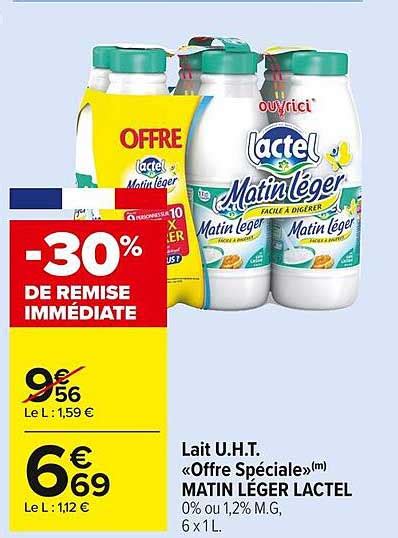 Promo Lait Uht Offre Sp Ciale Matin L Ger Lactel Chez Carrefour