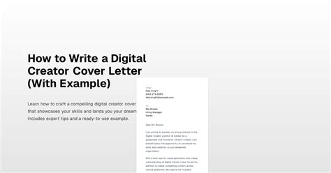 How To Write A Digital Creator Cover Letter With Example