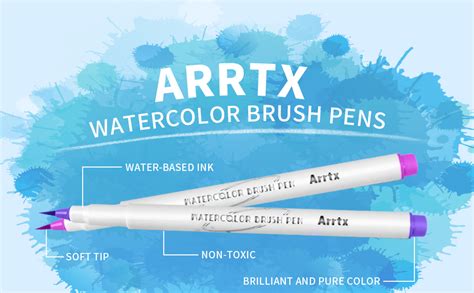 Premium Watercolor Brush Pens Arrtx Colors Markers With Water