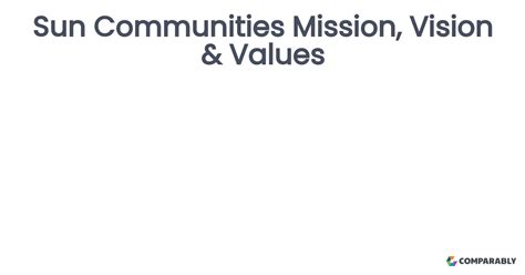 Sun Communities Mission, Vision & Values | Comparably