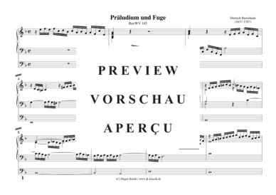 Präludium und Fuge BuxWV 145 Orgel Solo PDF Noten von Dietrich