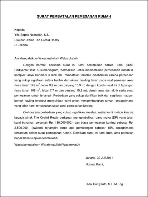 Penamatan Contoh Surat Pembatalan Kontrak Contoh Surat Pembatalan The