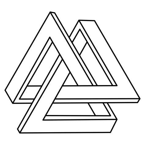 Impossible Triangles Optical Illusion Figure Endless Triangular