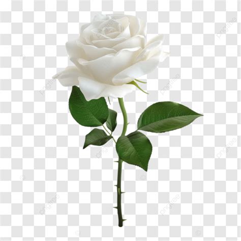 Single Delicate White Rose With Petals Rose Flower Petal PNG