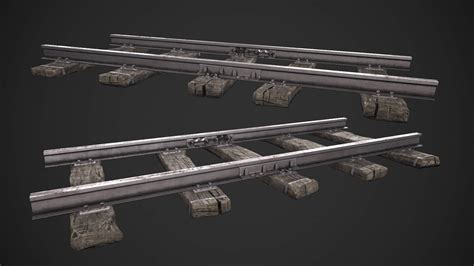 Wooden Railway Tracks - 3D Model by yn-delmund