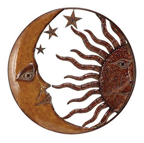 Deco 79 Metal Sun Moon Wall Decor 21 Inch Star Wall Art Moon Wall Art Metal Wall Art