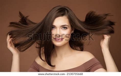 Hair Beauty Model Brunette Woman Straight Stock Photo Shutterstock