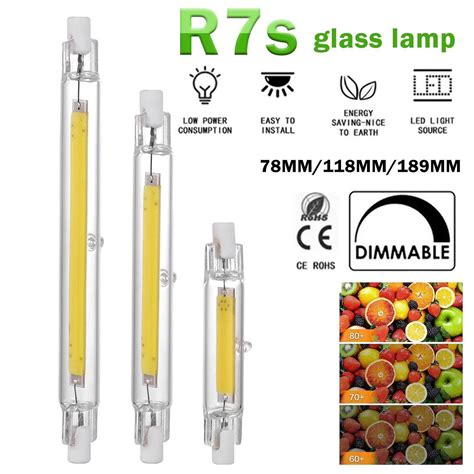 R7s Led Lamp Glass Tube Cob Bulb 78mm 5w 118mm 10w Lamp New Corn E7t2