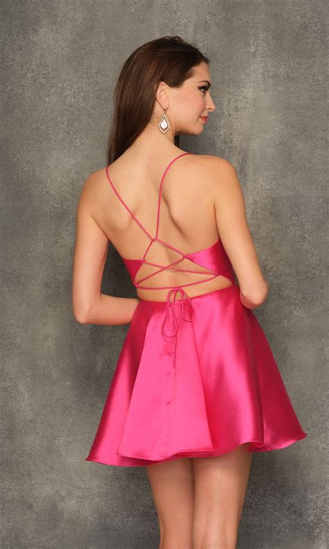 Short Dave And Johnny Pink Homecoming Dress Promgirl