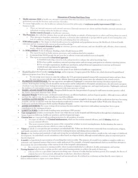 Dimensions Of Nursing Final Exam Notes NUR 2058 Studocu