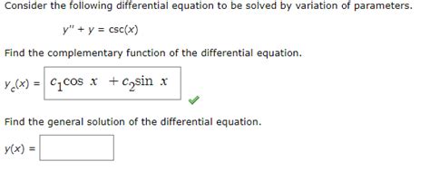 Solved Consider The Following Differential Equation To Be