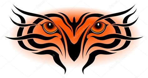 Tiger eyes, tribal tattoo — Stock Vector © flanker-d #4592245