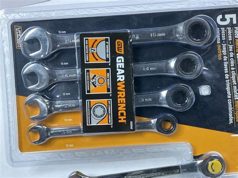 Gearwrench 93004D 5 Piece 72 Tooth 12PT Ratcheting Combination Metric