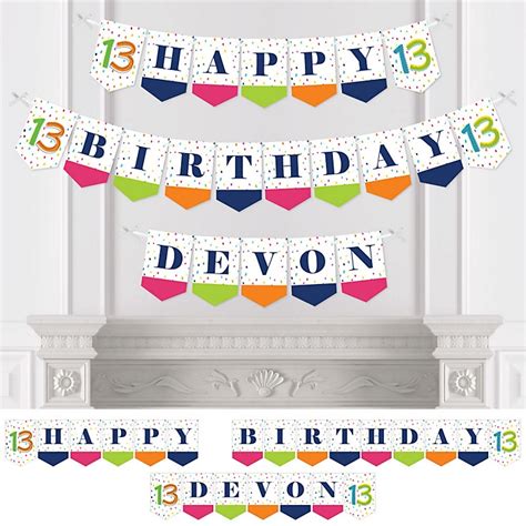 13th Birthday - Cheerful Happy Birthday - Personalized Colorful ...