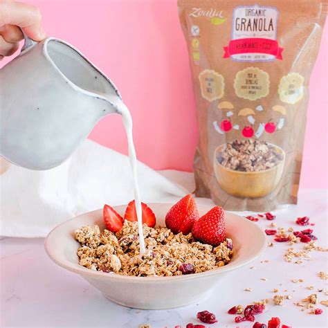 Granola de arándanos y coco sin gluten ecológica de Zealia