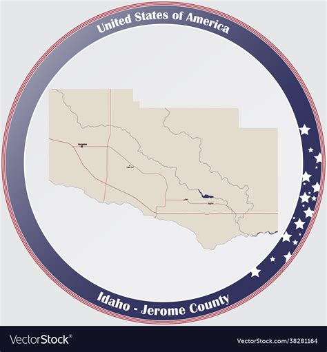 Map jerome county in idaho Royalty Free Vector Image