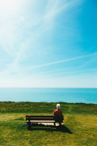 Free Stock Photo Of Man Sitting On Bench Overlooking Ocean Download