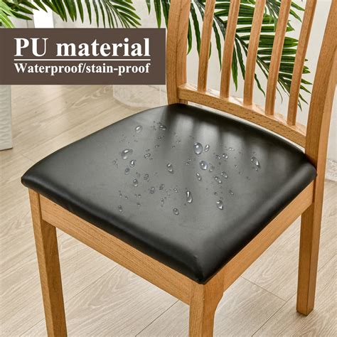 Fundas De Cuero PU Extra Bles Para Asiento De Silla De Comedor 4 Piezas