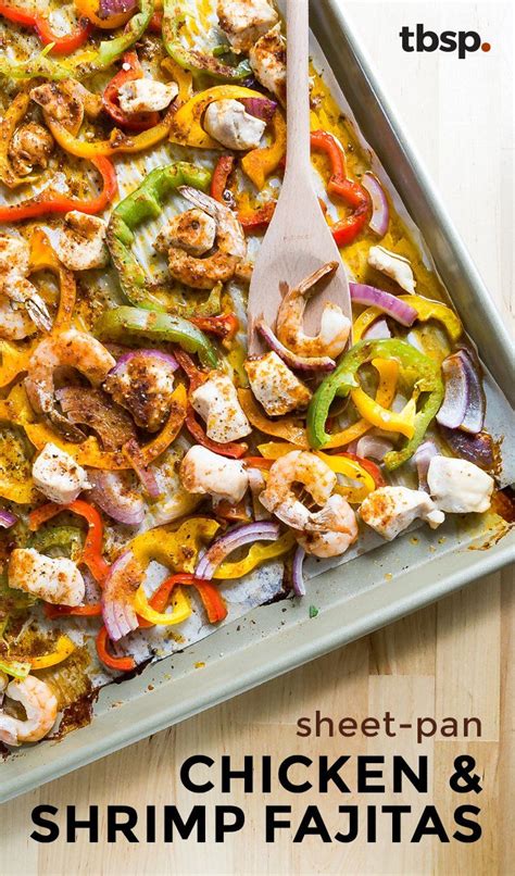 Sheet Pan Chicken And Shrimp Fajitas Recipe