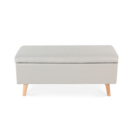 Banquette Coffre De Style Scandinave Eline Tissu Beige