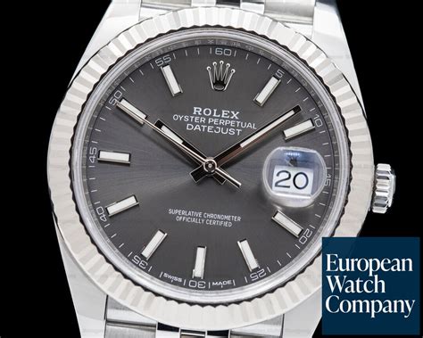 Rolex 126334 Datejust 41 Dark Rhodium Stick Dial SS Jubilee 44955