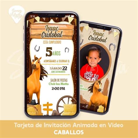 TARJETA DE INVITACIÓN CABALLOS SPIRIT Somos Motta