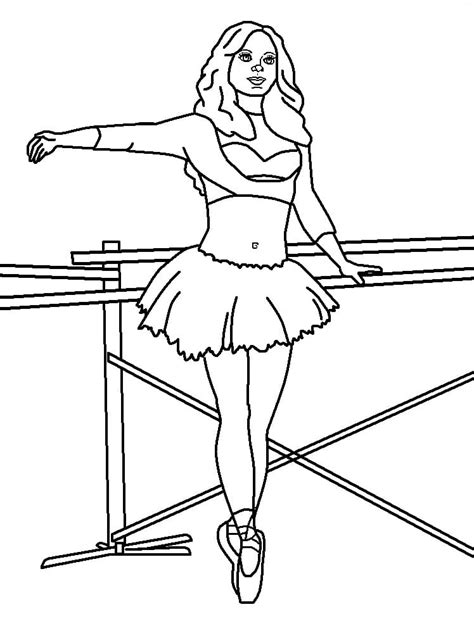 Coloriage Danseuse de Ballet télécharger et imprimer gratuit sur