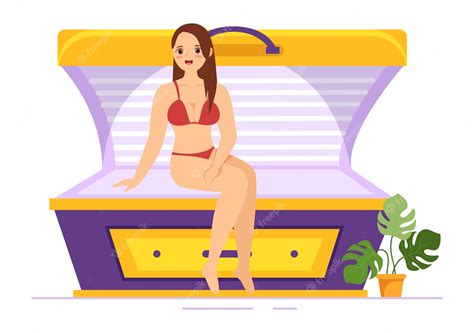 Premium Vector Tanning Bed Procedure To Get Exotic Skin At The Spa