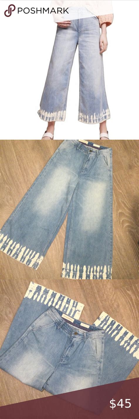 Pilcro And The Letterpress High Rise Anthropologie Wide Leg Jeans 27 Wide Leg Jeans Skinny