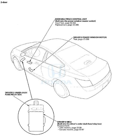 Honda Accord Component Location Index Power Windows Body Electrical Honda Accord Mk8 2008