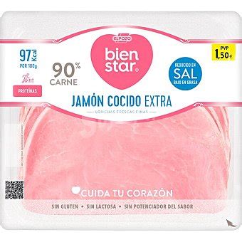 ElPozo Bienstar jamón cocido extra bajo en grasa y reducido en sal en