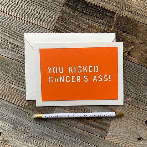 You Kicked Cancer S Ass Card Done With Chemotherapy Card Etsy Espa A