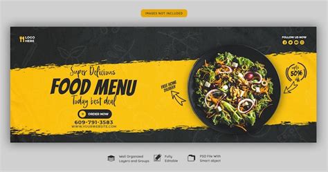 Food Menu And Restaurant Facebook Cover Template