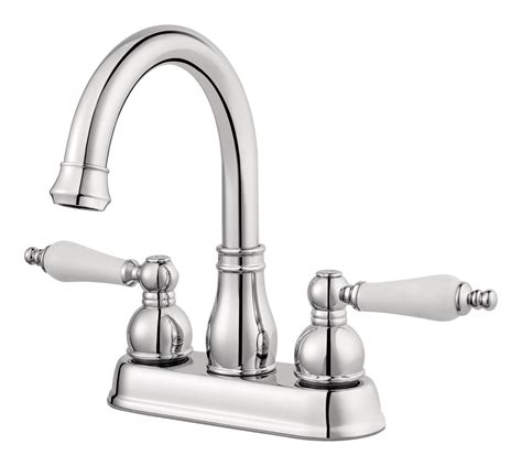 Pfister Henlow Double Handle High Arc 4 In Centerset Bathroom Sink Faucet Push And Seal™ Drain