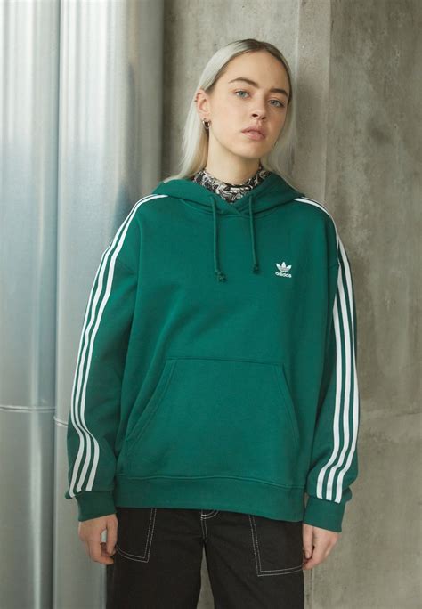 Adidas Originals Classics Oversized Hoodie Sweatshirt Dark Green