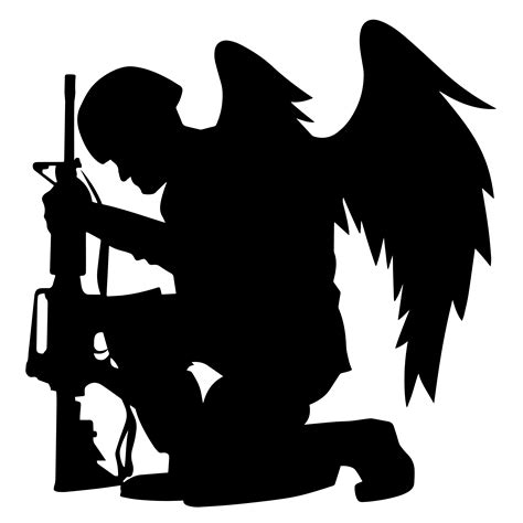 Kneeling Soldier Silhouette Pattern