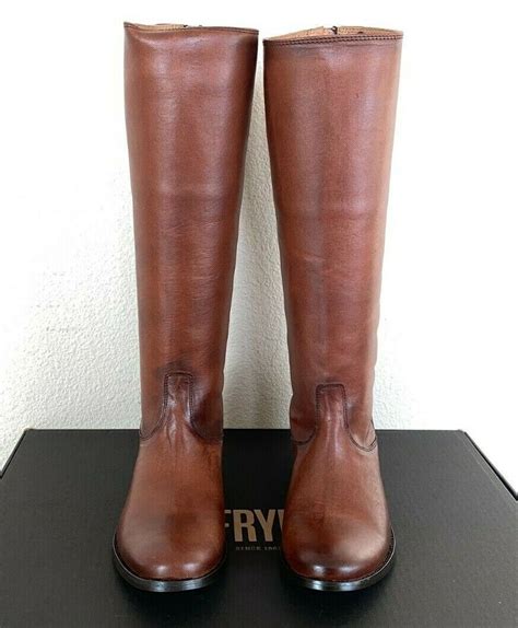 New Frye Melissa Button Back Zip Leather Knee High Boots Ebay