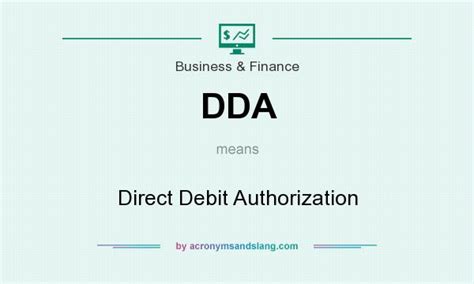 dda direct debit authorization  business finance