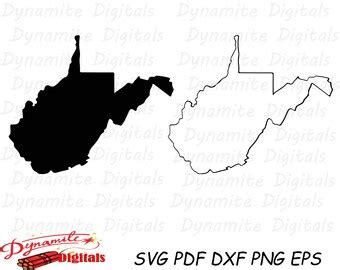 Wv State Outline Svg - Etsy