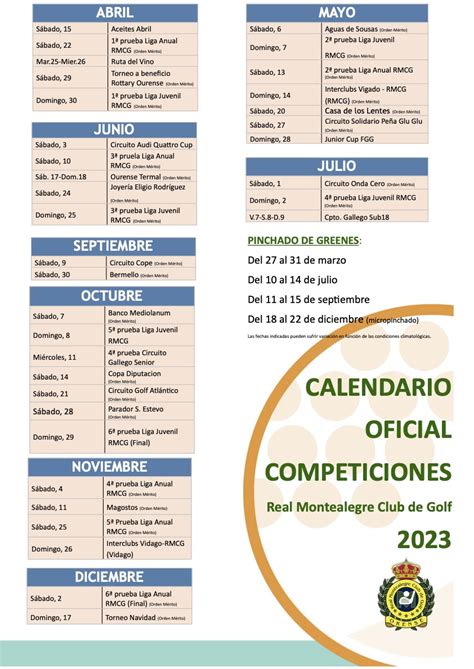 Calendario De Competiciones